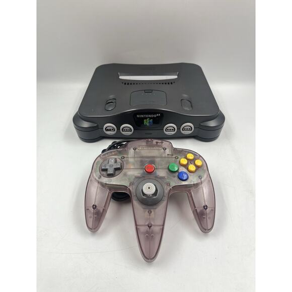 Nintendo 64 N64 Console Bundle w/ OEM Atomic Purple Controller- Tested - Picture 1 of 15
